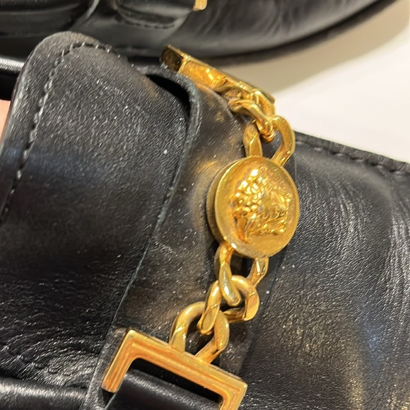 Versace black leather Medusa slip on loafers, size: 41 European = 8 USA - Picture 8 of 8